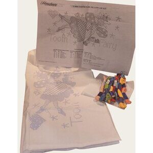 Herrschners Tooth Fairy Pillowcase Kit With Embroidery Floss Pattern NEW
